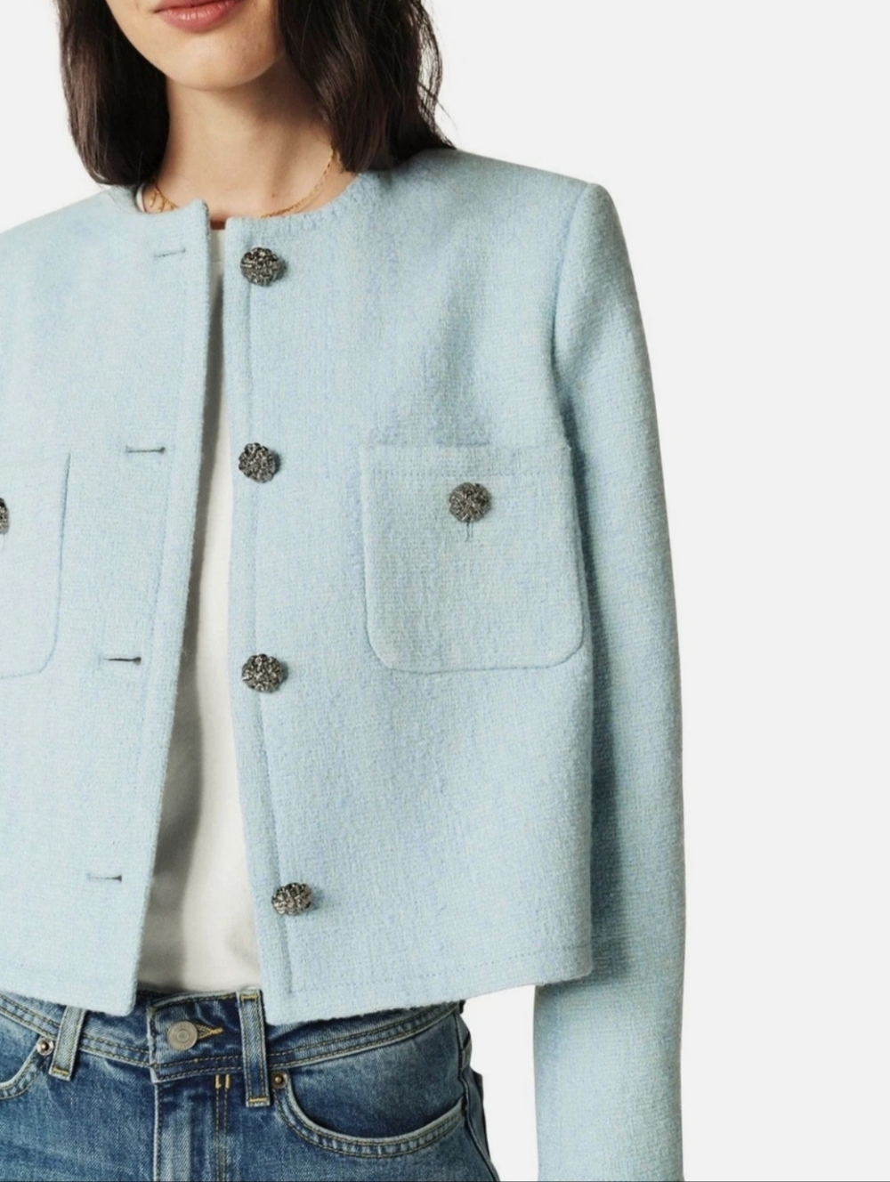 MSRP$325 NWT Christian Lacroix Tweed Bouclé Jacket Blazer Light Chanel Style - Picture 6 of 16